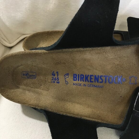 NWOT Birkenstock Arizona Black Suede Slide Sandal L10/M8 - Picture 5 of 6